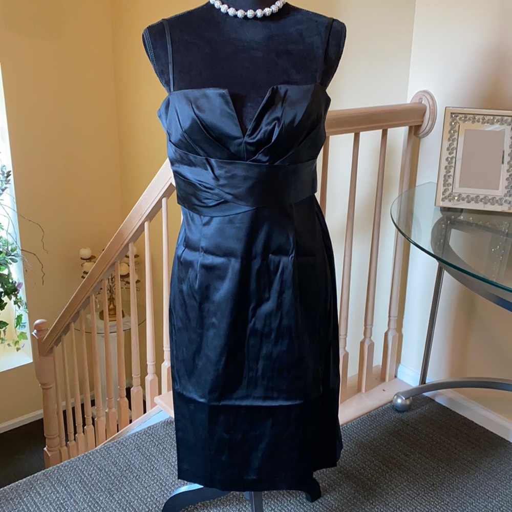 Adorable Black Satin Stretch w/ Adjustable Straps ~ Size 8